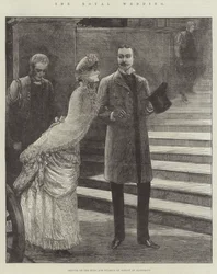 Die königliche Hochzeit, Ankunft des Herzogs und der Herzogin von Albany in Claremont